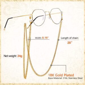 Eyeglasses Chains for Men Gold Plated Sunglasses Chain Women