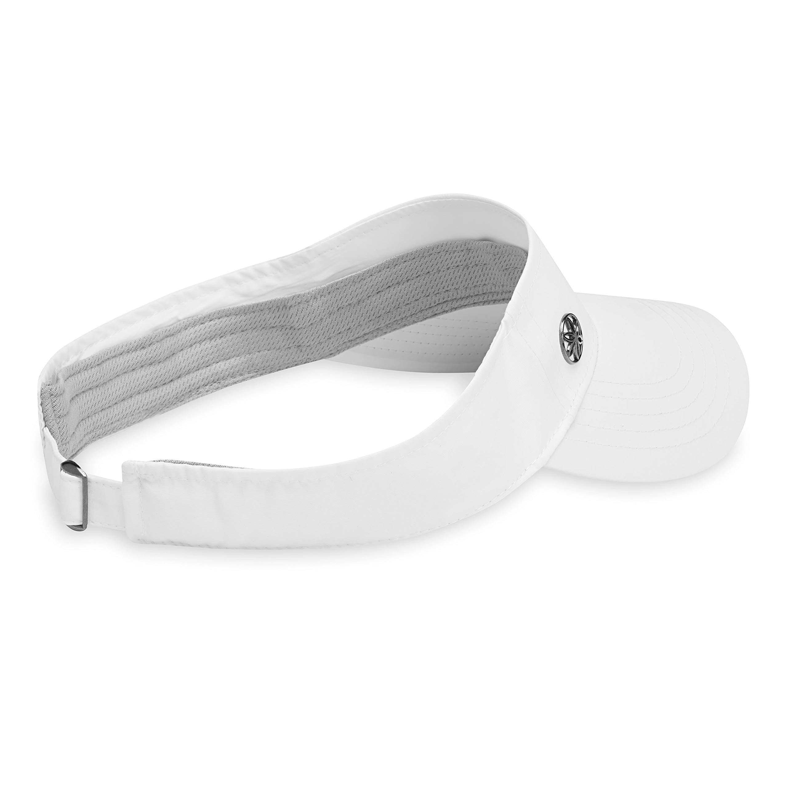 Gaiam Classic Fitness Quick-Dry Visor - Sun Protection Visors for Women with Open-Top Visor Cut for Releasing Excess Body Heat, Cooling Hat, Women's Country Club Attire for Golf & Tennis, White