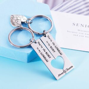 LParkin Gilmore Girls Merchandise Keychains For Mother Daughter Gifts Keychain Set of 2