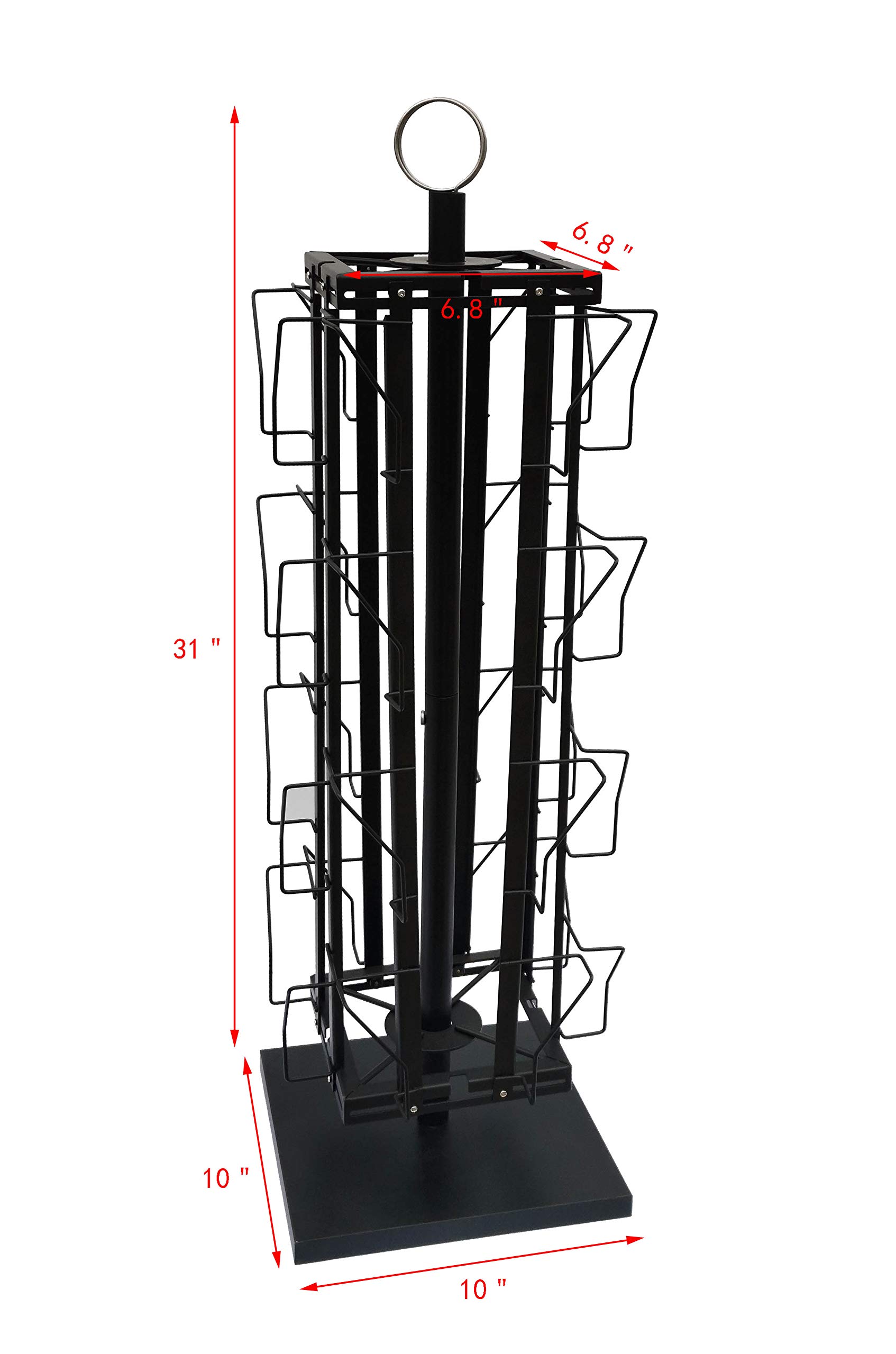 FixtureDisplays® Adjustable Greeting Card Rack 4x6"-7x5" Horizontal Vertical Post Card Display .Pocket Size: 4.5-9.9" Wide X 5.8" Tall, 16 Pockets 11602-BLK-NEW