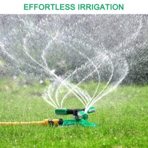 Hinastar Lawn Sprinkler, Automatic Garden Water Sprinkler, Upgrade 360 Degree Rotation Irrigation System, Large Area Coverage, Sprinkler for Yard, Lawn, Kids and Garden-1Pack（Light Green）