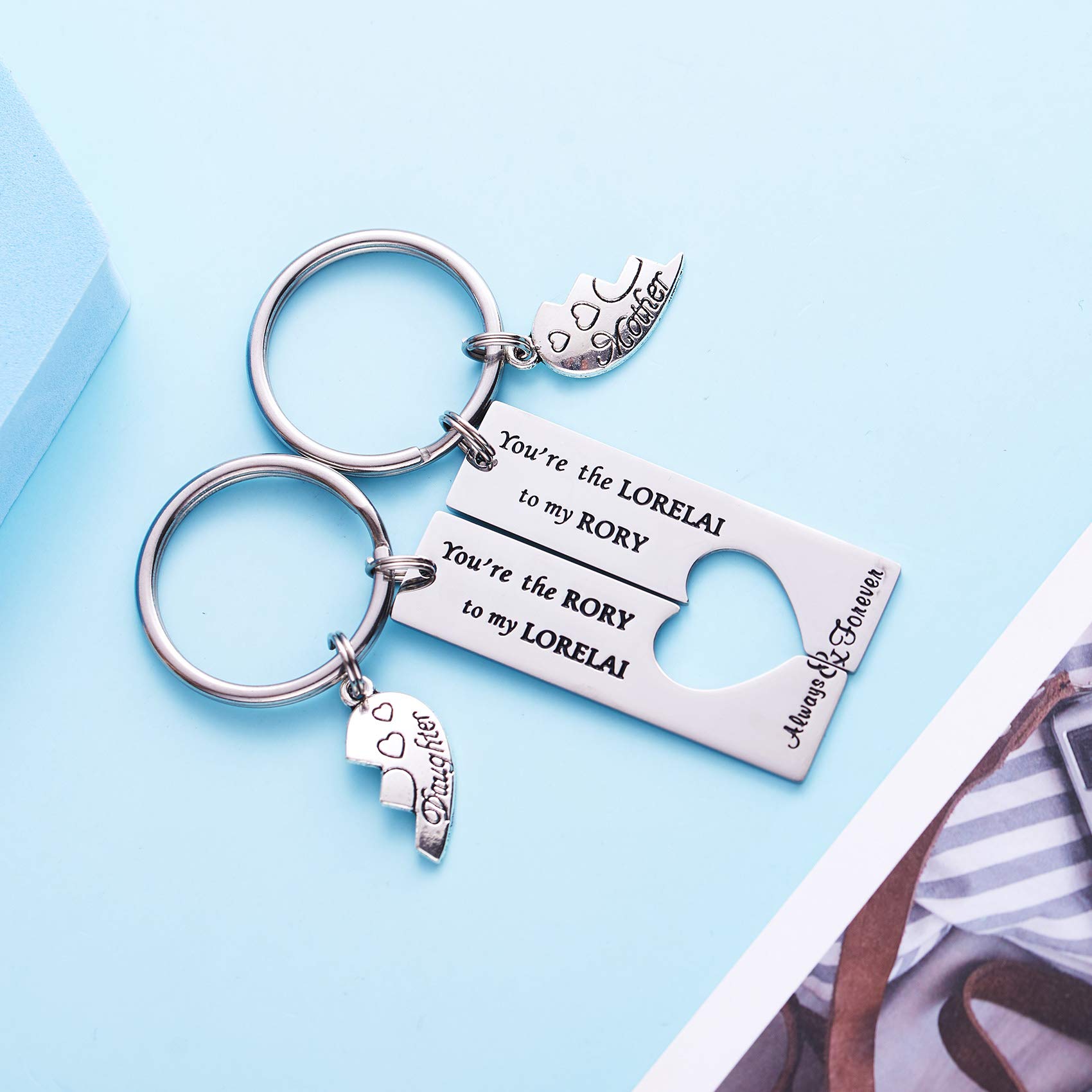 LParkin Gilmore Girls Merchandise Keychains For Mother Daughter Gifts Keychain Set of 2