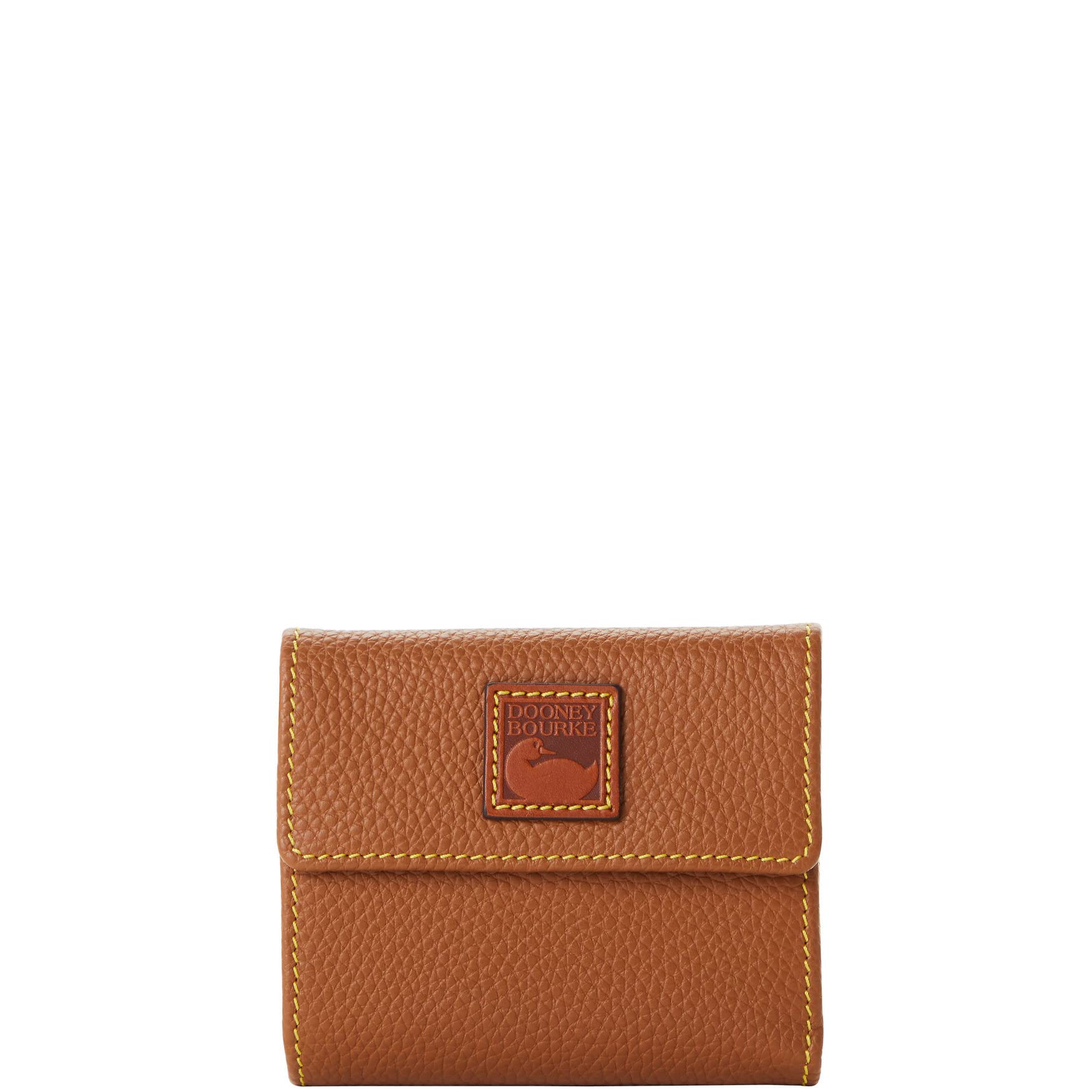 Dooney & Bourke Wallet, Pebble Grain Small Flap Credit Card Wallet - Caramel