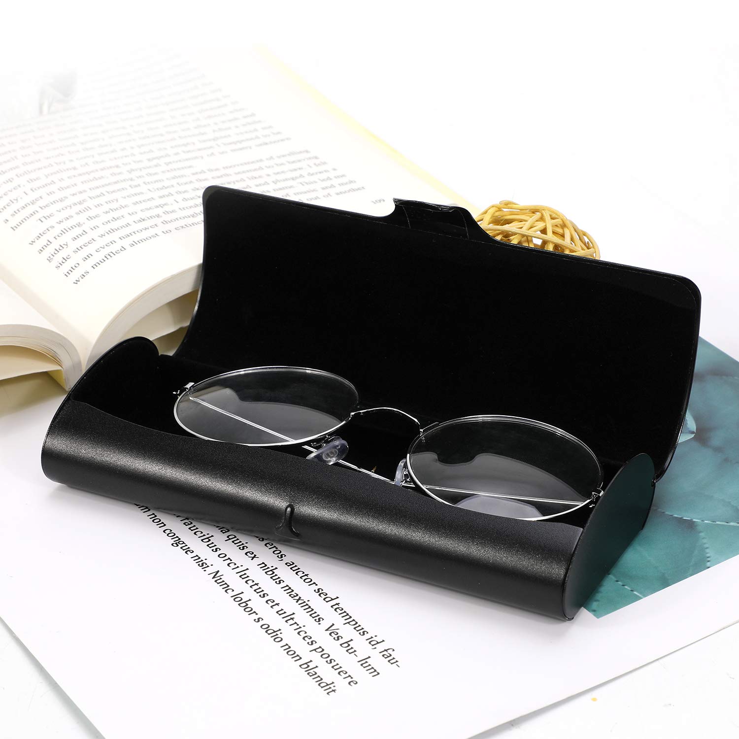 Hifot Aluminium Glasses Case, Slim Reading Glasses Case, Portable Travel Metal Eyeglass Spectacles Protection Hard Shell Case