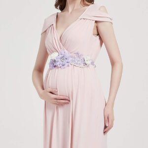 FANFAN Maternity Sash Belt Pregnant Wedding Sash Belt Bridal Sash Belts Y01 (lavender)