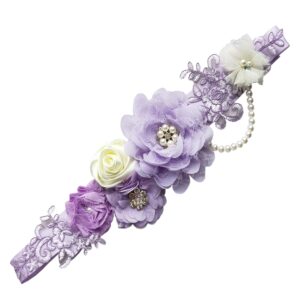 FANFAN Maternity Sash Belt Pregnant Wedding Sash Belt Bridal Sash Belts Y01 (lavender)