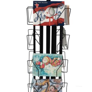 FixtureDisplays® Adjustable Greeting Card Rack 4x6"-7x5" Horizontal Vertical Post Card Display .Pocket Size: 4.5-9.9" Wide X 5.8" Tall, 16 Pockets 11602-BLK-NEW