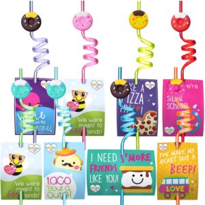 Donut Straws Party Favors for Donut Party Supplies,Donut Grow Up Theme Birthday with 2 Cleaning Brush (24 +2)