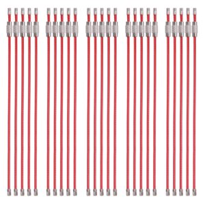 Keychain, 25 Pack of 6.3 Inches Stainless Steel Wire Ring 2mm Cable Loop Rings for Hanging Luggage Tag, Keyrings and ID Tag Keepers (Red)