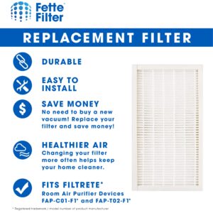 Fette Filter - 2 True HEPA Filters Compatible with 3M Filtrete F1 Replacement Filter for Purifier FAP-C01-F1,FAP-T02-F1, FAP-C01BA-G1, FAP-T02WA-G1, FAP-ST02W FAP-ST02N Compare to Part # FAPF-F1-A F1