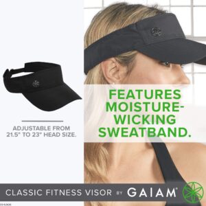 Gaiam Classic Fitness Quick-Dry Visor - Sun Protection Visors for Women with Open-Top Visor Cut for Releasing Excess Body Heat, Cooling Hat, Women's Country Club Attire for Golf & Tennis, White