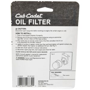 CUB CADET 490-201-C007 Oil Filter RZT SX42 SX46 SX50 XT2 LX46 SLX50 Z-Force ZT1 Mowers