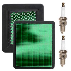 HIFROM 2set Air Filter Element Cleaner with Spark Plug Compatible with Honda EB2500C EU3000 EB3000 EB3000CK1 EM2500C EU3000iS EU3000iS1 Engine Lawn Mower 17211-ZS9-A02