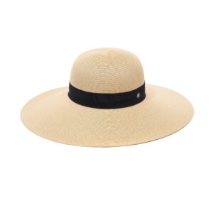 pineapple&star jeune wide brim sun straw beach hat fine braid upf50+ for women (small, beige)