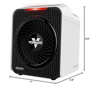 Vornado Velocity 1 Personal Space Heater with 2 Heat Settings and Advanced Safety Features, Small, White