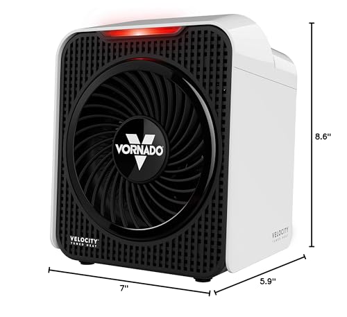 Vornado Velocity 1 Personal Space Heater with 2 Heat Settings and Advanced Safety Features, Small, White