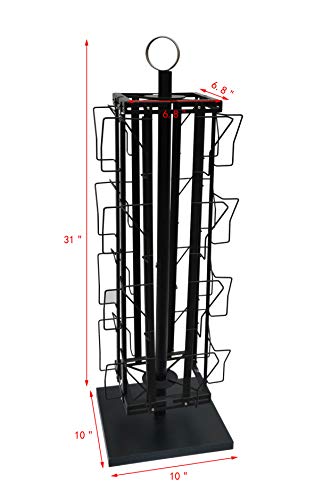 FixtureDisplays® Adjustable Greeting Card Rack 4x6"-7x5" Horizontal Vertical Post Card Display .Pocket Size: 4.5-9.9" Wide X 5.8" Tall, 16 Pockets 11602-BLK-NEW-NF