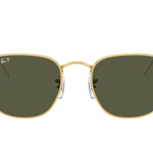 Ray-Ban RB3857 Frank Square Sunglasses, Legend Gold/G-15 Green Polarized, 51 mm