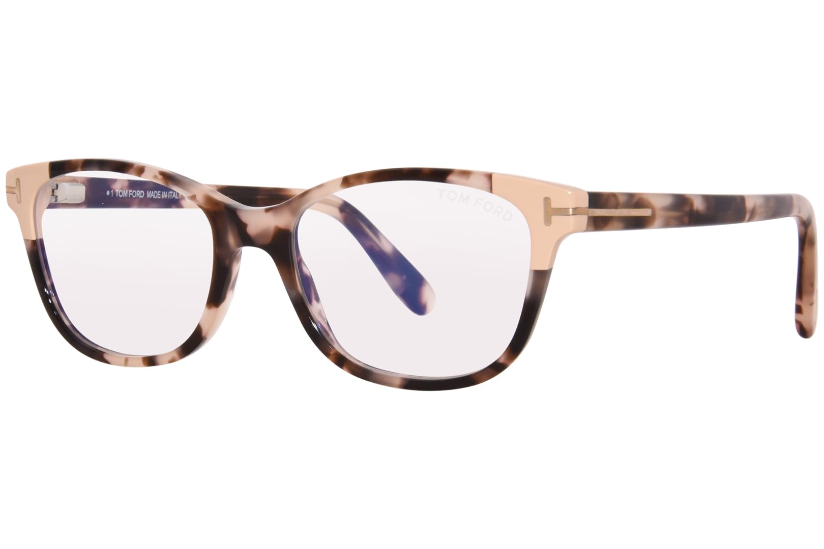 Eyeglasses Tom Ford FT 5638 -B 055 Shiny Vintage Pink Havana, Rose Gold/Blue Bl