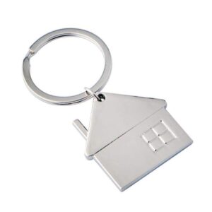 ikaar key cahin cute cartoon house with window keychain mental keyring for men and women gift silver