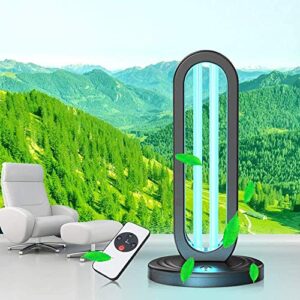 Rveal UVILIZER Tower - UV Light Sanitizer & Ultraviolet Disinfection Lamp (U-V-C Bulb for Home, Office, Travel | 38W Ozone Room Cleaning | US Stock)