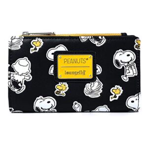 loungefly peanuts snoopy and woodstock all over print wallet