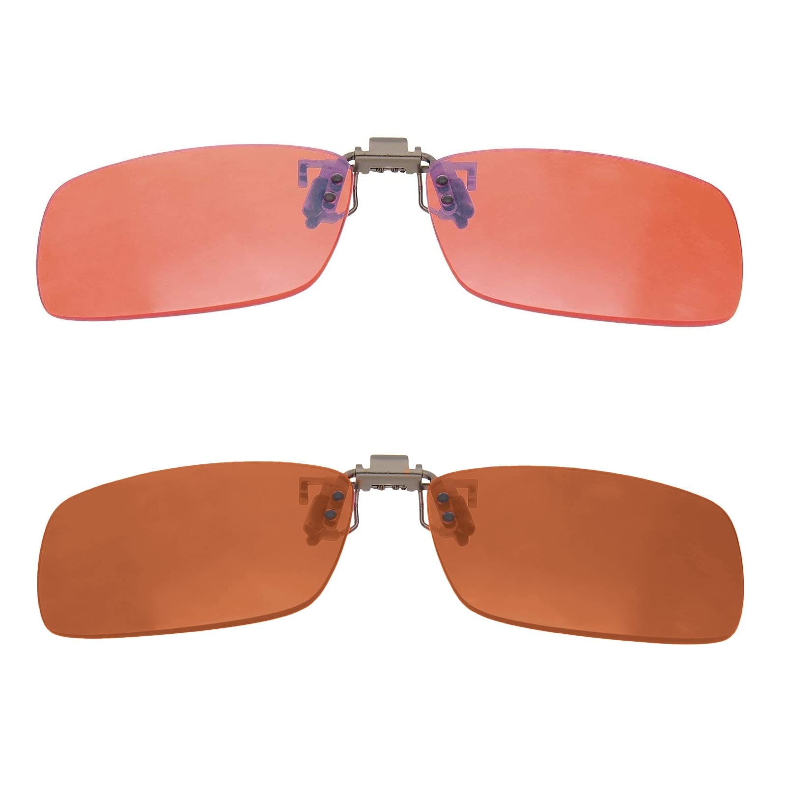 BRADDELL OPTICS Indoor FL-41 Rose & Outdoor FL-60 Brown Amber Clip-on Blue Blocking Anti Glare Computer Reading Glasses for Migraine Light Sensitivity, Photophobia and Fluorescent LED Lighting