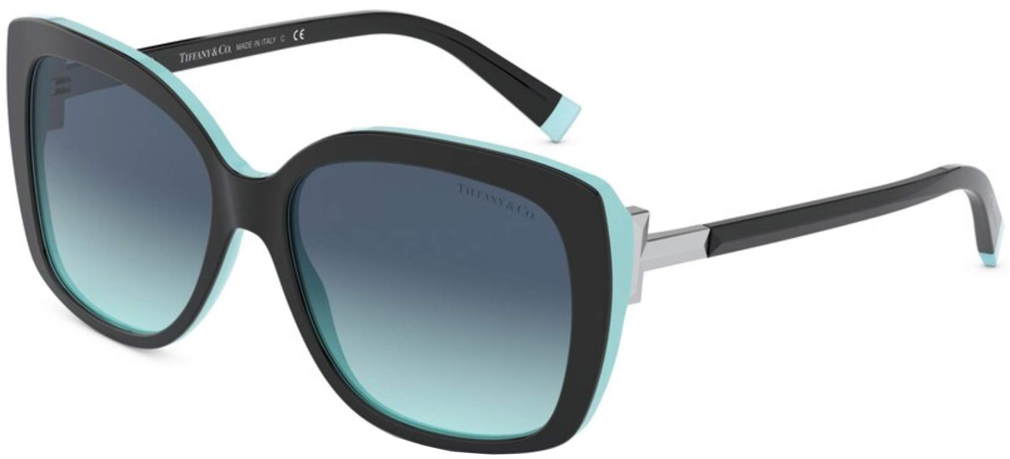 Tiffany & Co. Woman Sunglasses Black On Tiffany Blue Frame, Tiffany Blue Gradient Lenses, 57MM