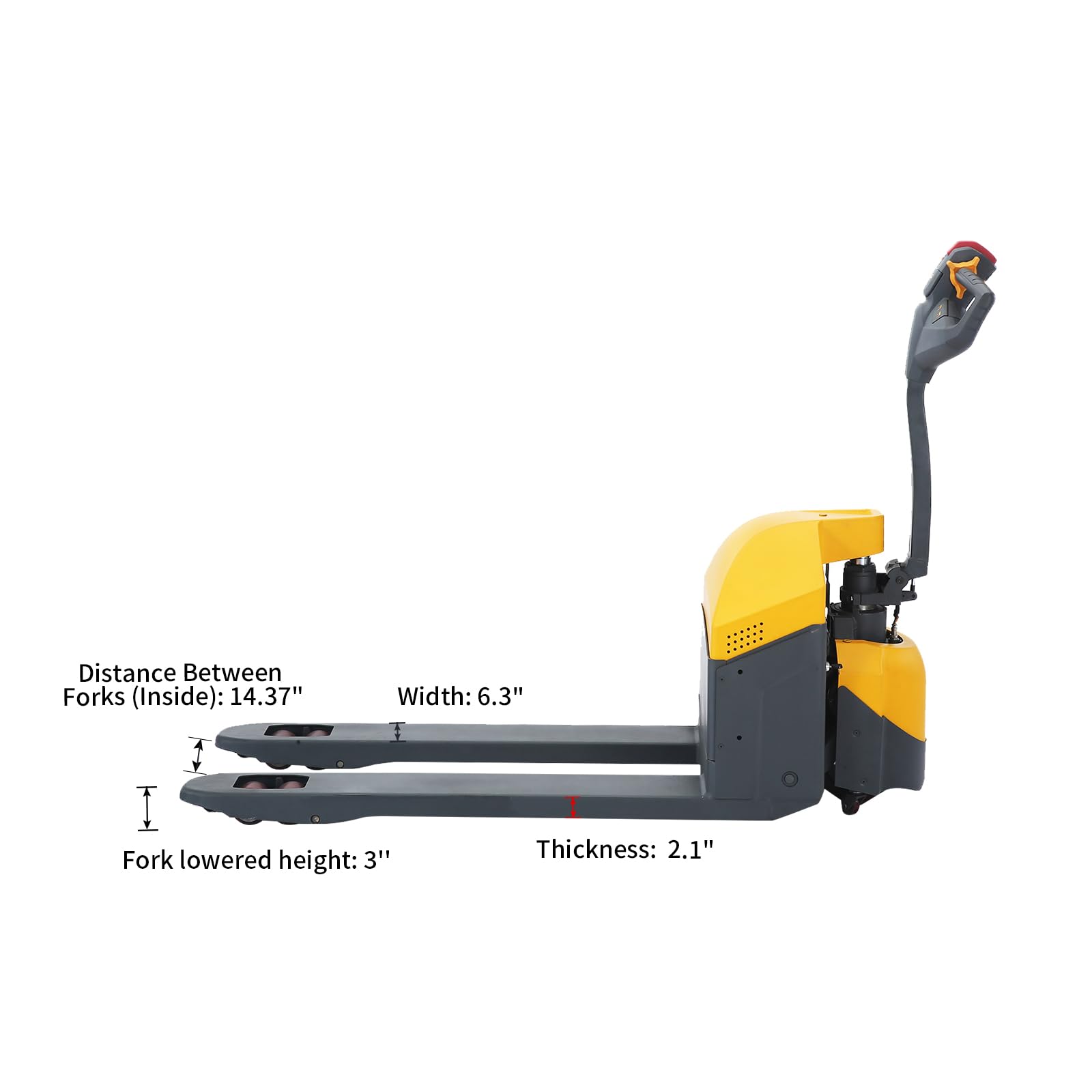 Xilin Powered Pallet Jack 3300 Lb. Capacity Electric Pallet Truck 48 x 27 Forks Mini Type Walkie Trucks Long Battery Life