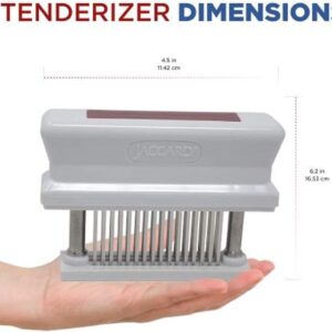 Jaccard 200348R, 48 Blade Durable Meat Tenderizer with Stainless Steel Razor Sharp Needle, Cooking Gadget for Tenderizing Chicken, Beef, Pork, Veal, BBQ, Red