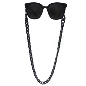 decker acrylic eyeglass chain sunglasses holder designer trendy fashion eyewear retainer strap necklace glasses hanging for women (black)