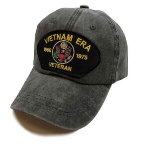 vetfriends.com vietnam era veteran vintage grey baseball hat with 1960-1975 eagle insignia