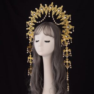 BLESSUME Halo Crown Mary Goddess Headband Women's Halloween Costume Goddess Headpiece (Style 10)