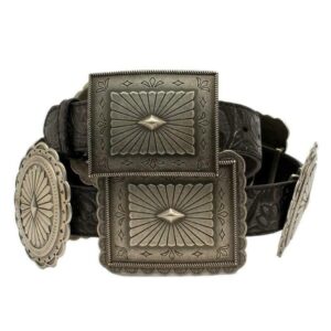 m&f western products women's black embossed concho belt n/a m