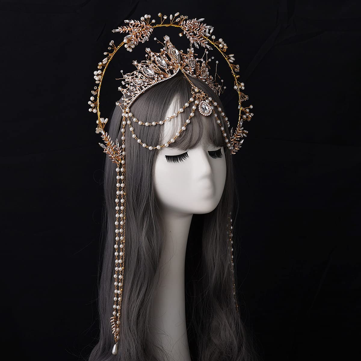 BLESSUME Halo Crown Mary Goddess Headband Women's Halloween Costume Goddess Headpiece (Style 13)