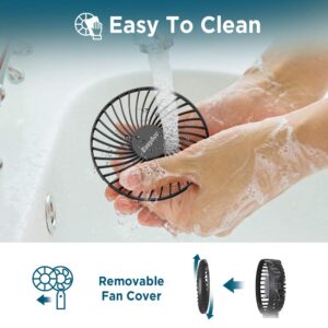 EasyAcc Handheld Fan Portable Fan, 9000 Rechargeable Battery Powered Fan Small Desk Fan, Powerful 4 Speeds 53H Cooling Time Personal Fan with Power Bank, Electric Fan for Travel Outdoor Home Office