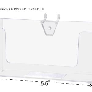 Marketing Holders 2 Pack Pegboard Postcard Holder for 5 Inch Wide Printed Advertisement Materials Space Saving Clear Acrylic Display Rack in Retail Stores and Offices No Assembly Required