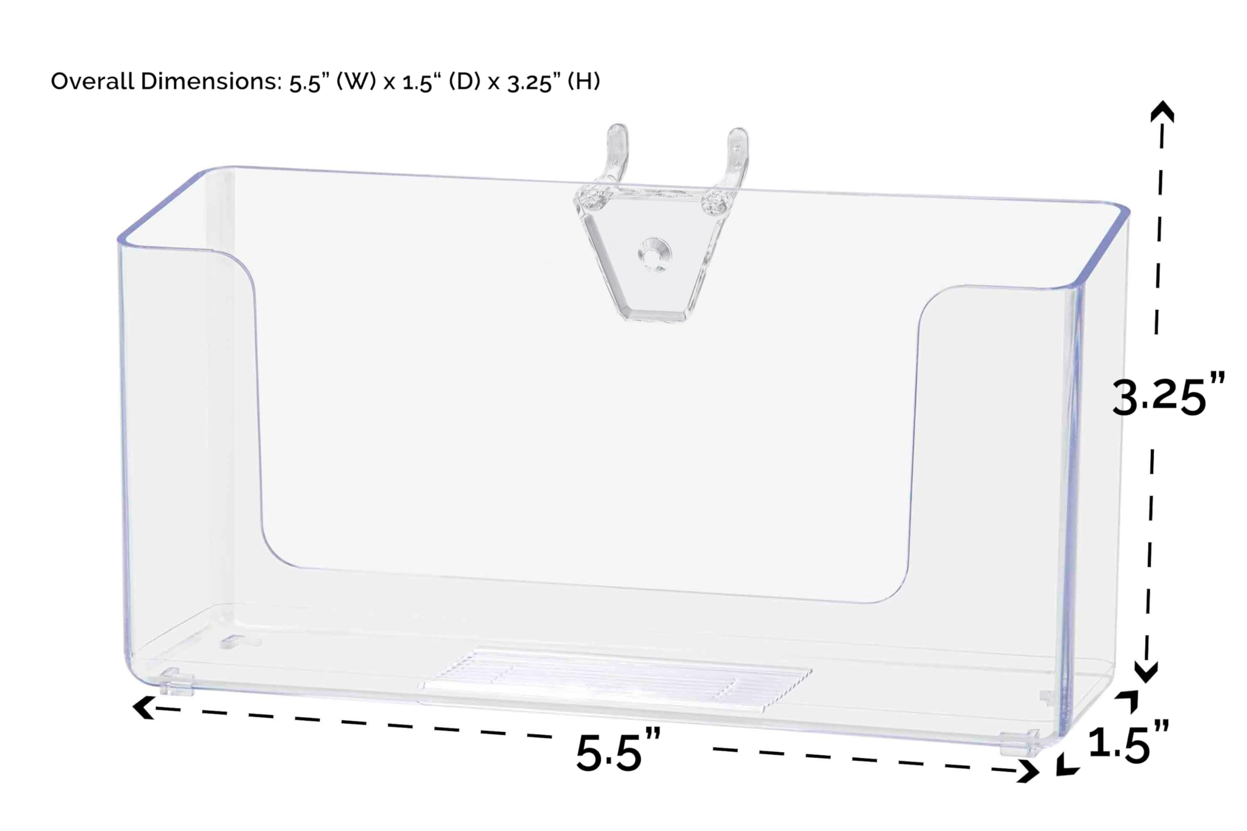 Marketing Holders 2 Pack Pegboard Postcard Holder for 5 Inch Wide Printed Advertisement Materials Space Saving Clear Acrylic Display Rack in Retail Stores and Offices No Assembly Required