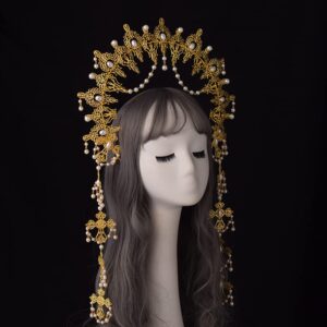 BLESSUME Halo Crown Mary Goddess Headband Women's Halloween Costume Goddess Headpiece (Style 10)