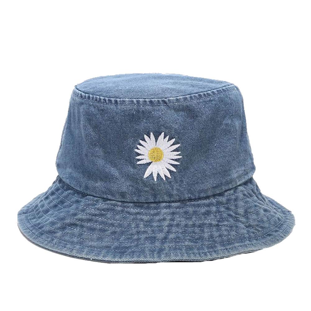 Quanhaigou Unisex Sun Hats, Fashion Beach Bucket Hat for Men Women,Summer Outdoor Boy's Girls Boonie Cap Breathable Packable (Denim Blue)