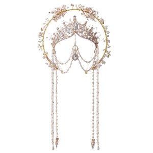 blessume halo crown mary goddess headband women's halloween costume goddess headpiece (style 13)