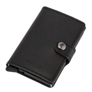 secrid - men mini wallet genuine original leather rfid safe card case for max 12 cards (crisple black)