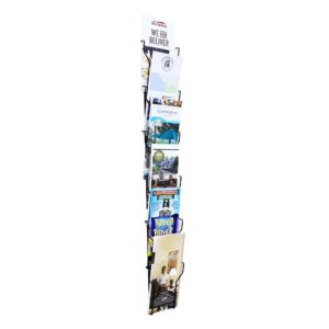 FixtureDisplays® Vertical Wall Mounting 6 Pockets 4 X 6" Greeting Card Post Card Rack 4.7 X 2.2 X 30.3" with Slight Pocket Overlap 11713