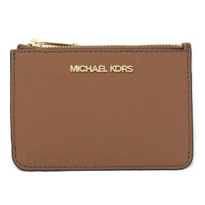 Michael Kors Jet Set Travel Small Top Zip Coin Pouch with ID Holder Saffiano Leather (Luggage), Brown, ns, 35f8gtvp1b