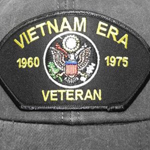 VetFriends.com Vietnam Era Veteran Vintage Grey Baseball Hat with 1960-1975 Eagle Insignia