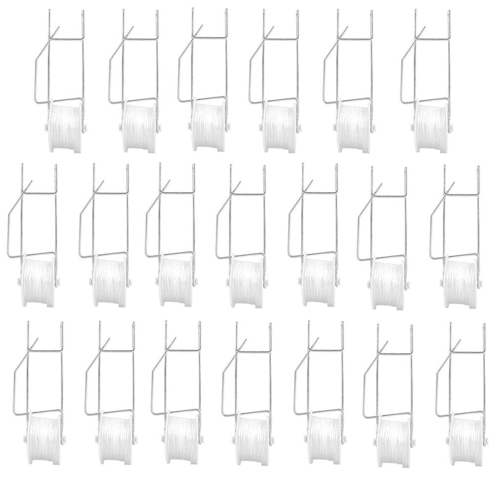 Bandelt 20 Pack Tomato Trellis Roller Hooks with 15M Twine for Tomato,Plant, Greenhouse,Flower Vine Twine Crop Trellis Kit Plant Roller Hook