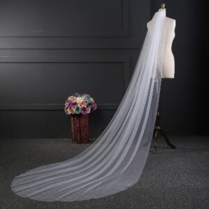 EllieHouse 1 Tier Plain Tulle Wedding Bridal Veil With Metal Comb Ivory 2M