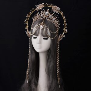 BLESSUME Halo Crown Mary Goddess Headband Women's Halloween Costume Goddess Headpiece (Style 13)