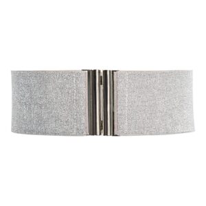 grace karin women adjustable stretch waistband antique buckle thick belt silver m