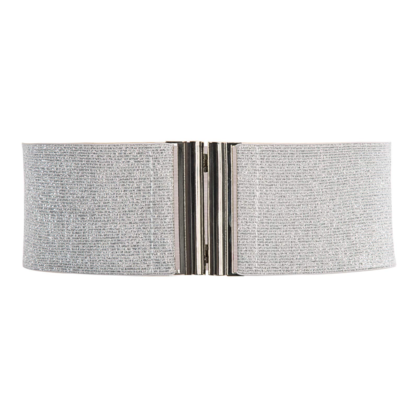 GRACE KARIN Women Adjustable Stretch Waistband Antique Buckle Thick Belt Silver M